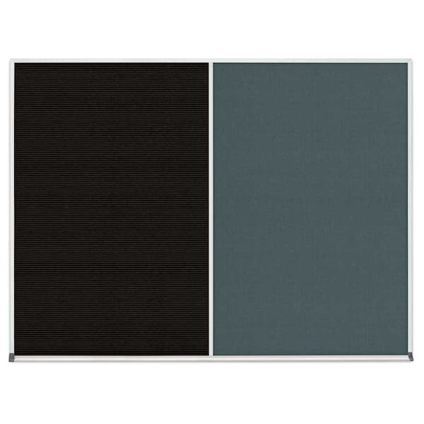 Triple Door Radius Corkboard, 96"x48", Bla, UV7006RC-BLACK-COBACC